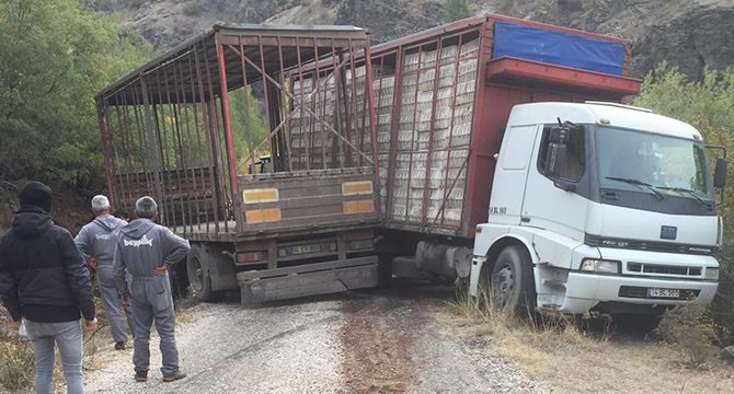 Bolu’da kayan kamyondan atlayan sürücü öldü